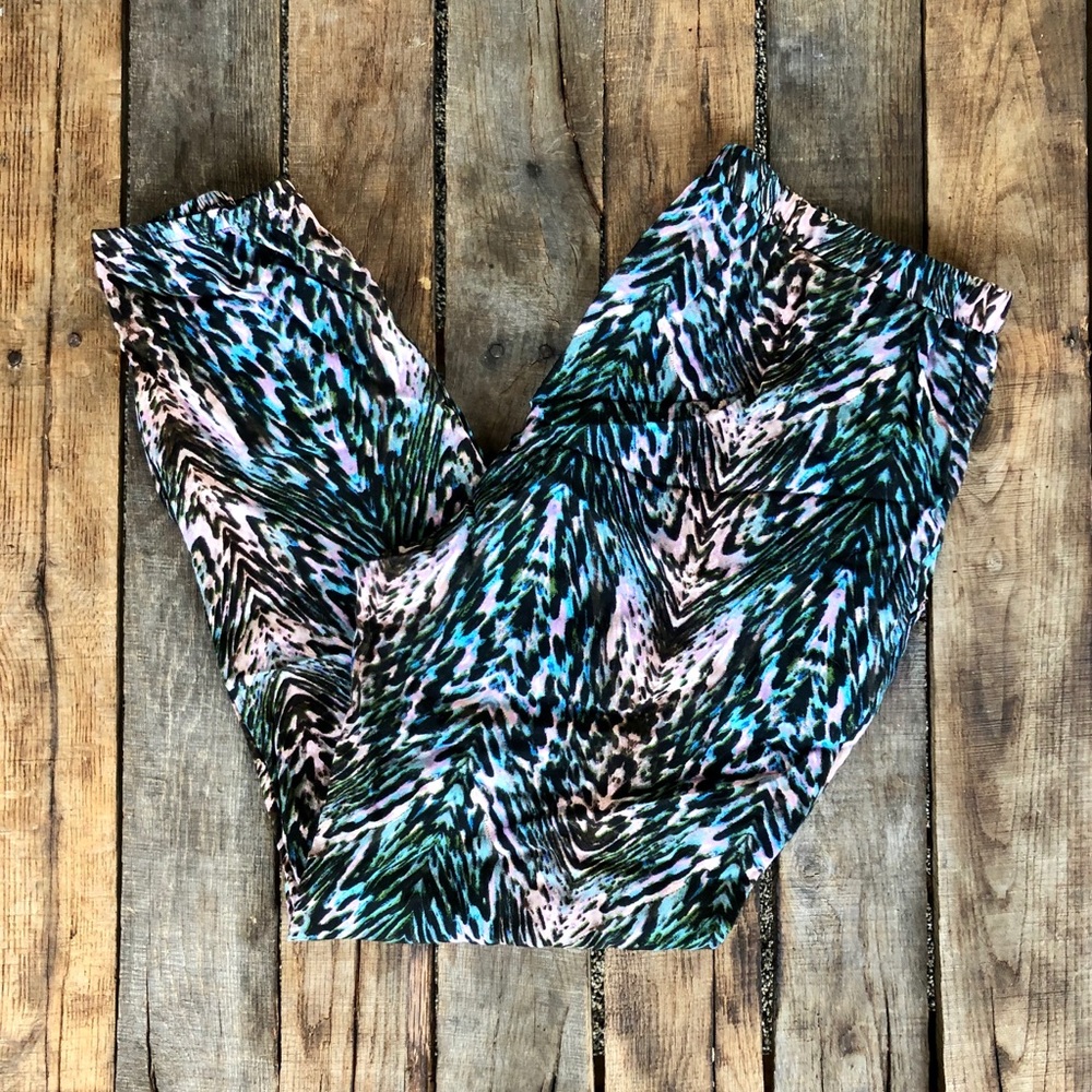 Turquoise and Purple Lightweight Jogger Pants